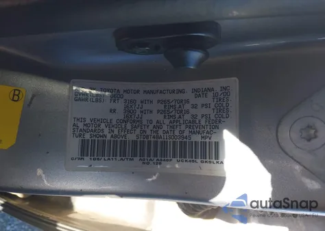 2001 Toyota Sequoia Limited V8 from USA, damaged, VIN 5TDBT48A11S003945